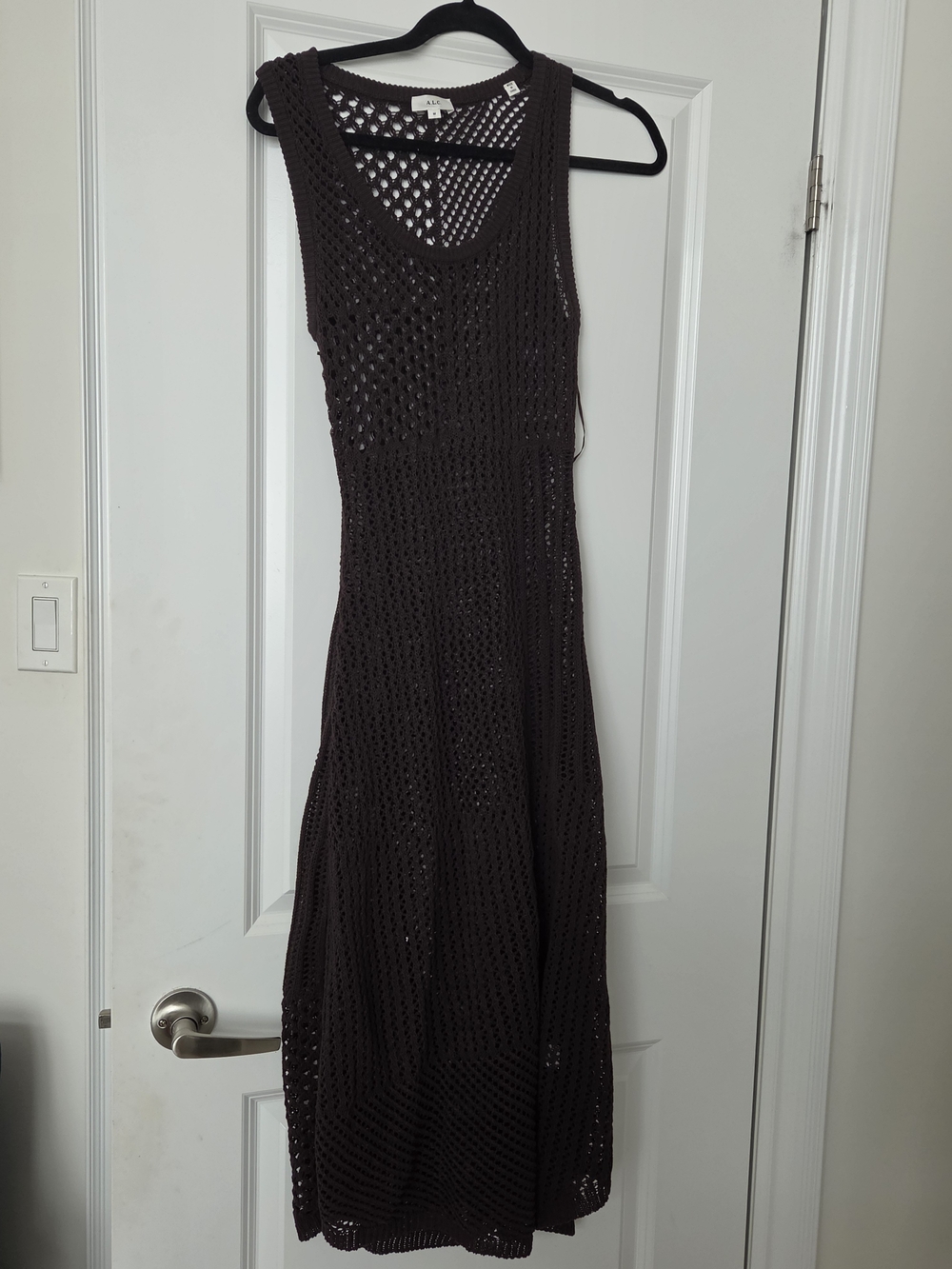 A.L.C. Sleeveless Crochet Maxi Dress - Dark Brown
